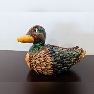 Handcrafted Ceramic and Seeded Mallord Duck